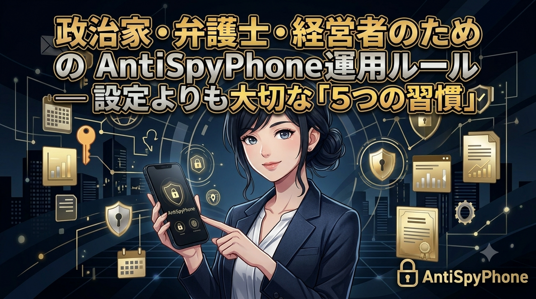 政治家・弁護士・経営者のためのAntiSpyPhone運用ルール ― 設定よりも大切な「5つの習慣」