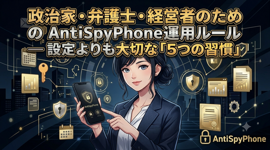 政治家・弁護士・経営者のためのAntiSpyPhone運用ルール ― 設定よりも大切な「5つの習慣」