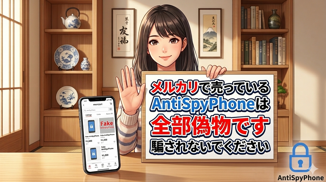 メルカリで売っているAntiSpyPhoneは全部偽物です 騙されないでください