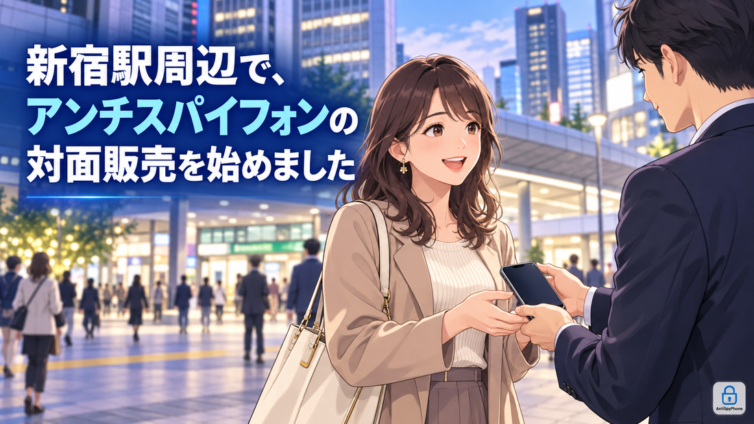 新宿駅周辺で、アンチスパイフォンの対面販売を始めました